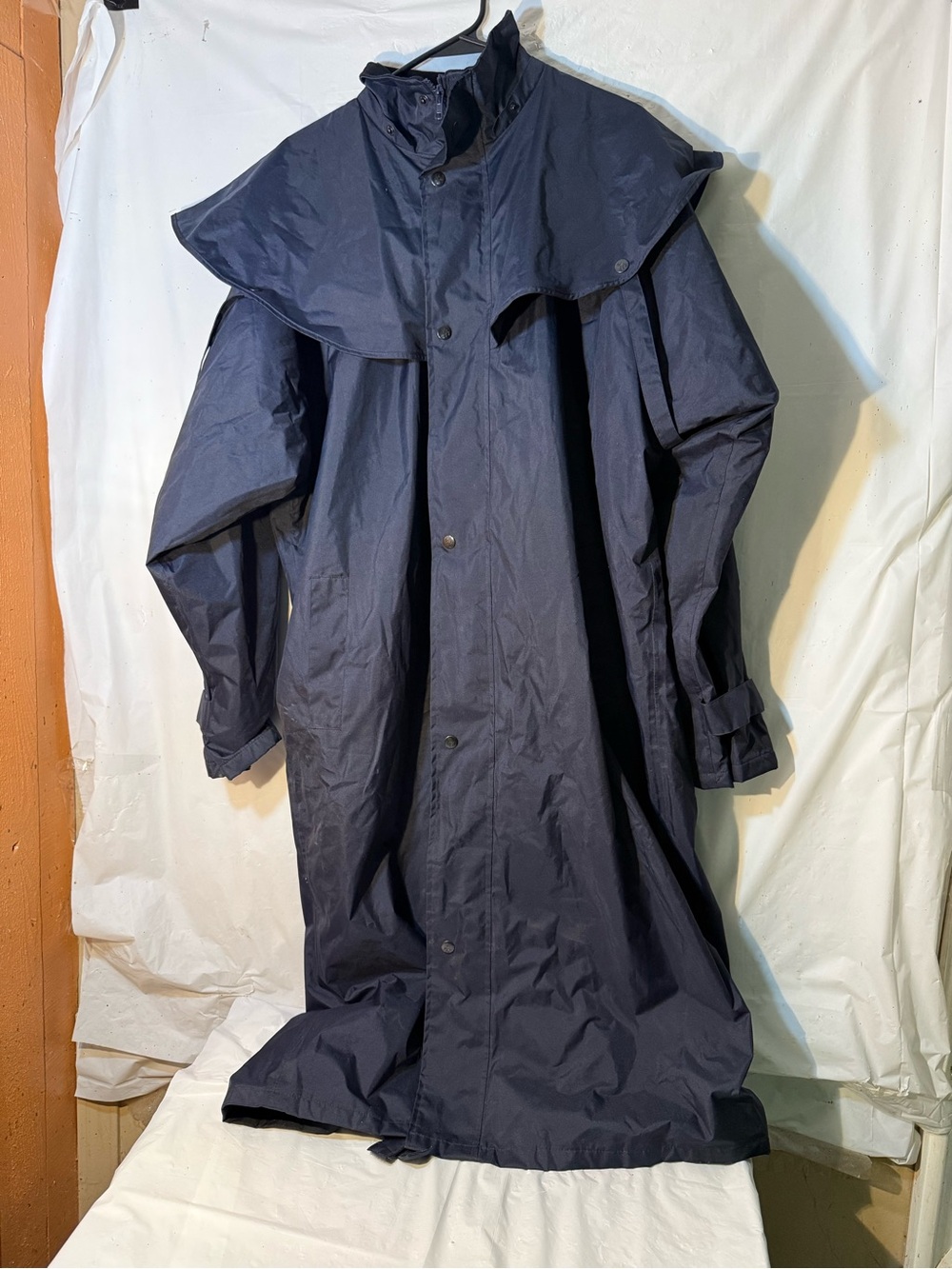 Jack Murphy Waterproof Navy Tartan Lined Hooded men’s Rain Coat size XL